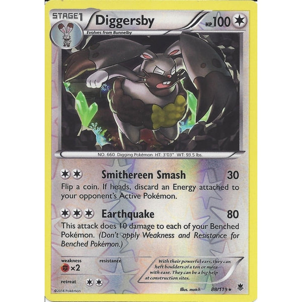 POKEMON XY PHANTOM FORCES - DIGGERSBY 88/119 REV HOLO