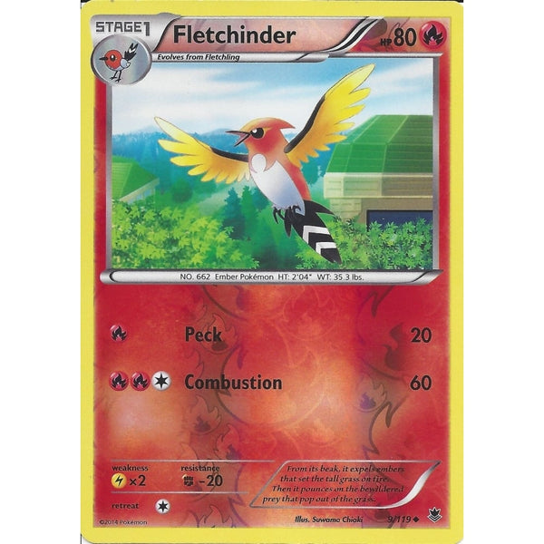 POKEMON XY PHANTOM FORCES - FLETCHINDER 9/119 REV HOLO