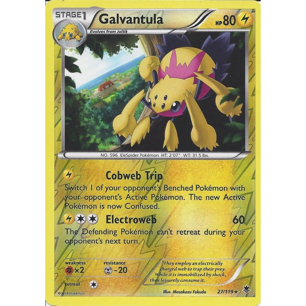 POKEMON XY PHANTOM FORCES - GALVANTULA 27/119 REV HOLO