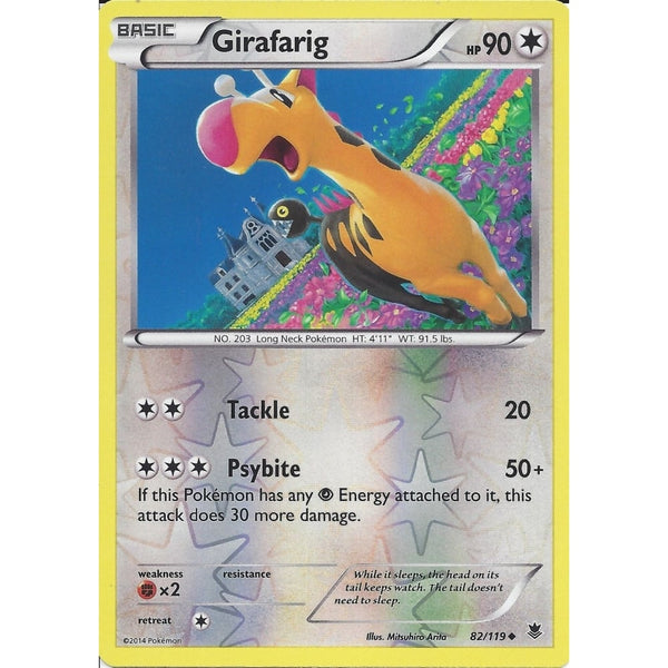 POKEMON XY PHANTOM FORCES - GIRAFARIG 82/119 REV HOLO