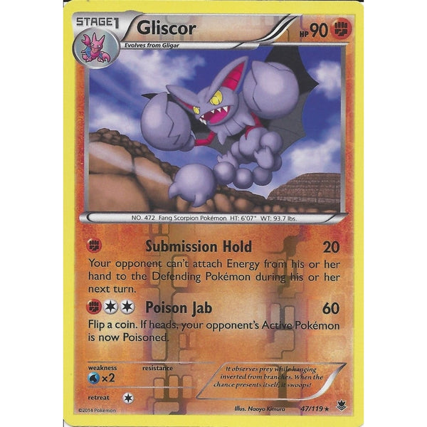 POKEMON XY PHANTOM FORCES - GLISCOR 47/119 REV HOLO