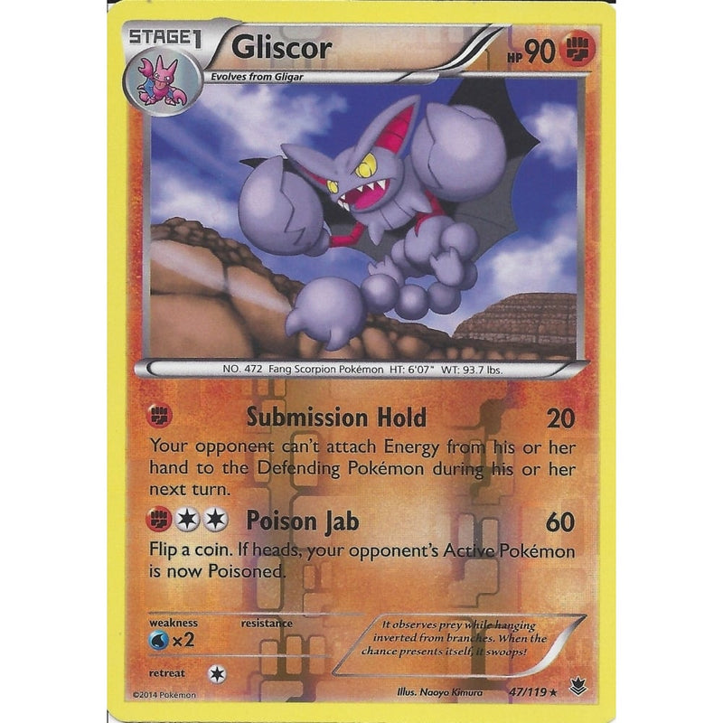 POKEMON XY PHANTOM FORCES - GLISCOR 47/119 REV HOLO