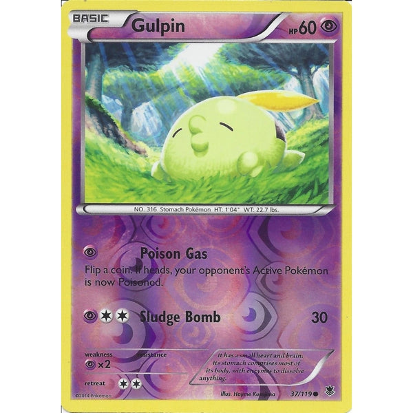 POKEMON XY PHANTOM FORCES - GULPIN 37/119 REV HOLO