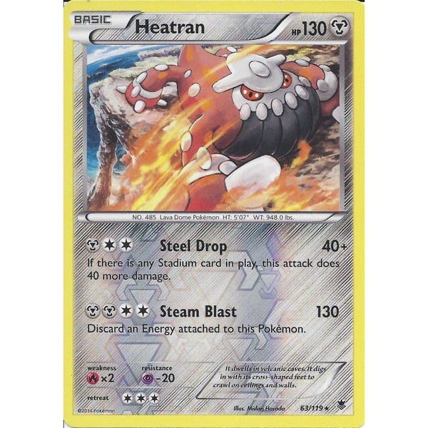 POKEMON XY PHANTOM FORCES - HEATRAN 63/119 REV HOLO