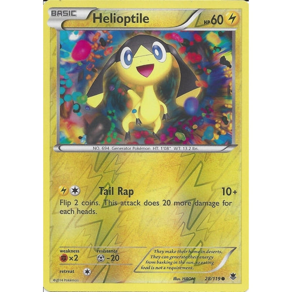 POKEMON XY PHANTOM FORCES - HELIOPTILE 28/119 REV HOLO