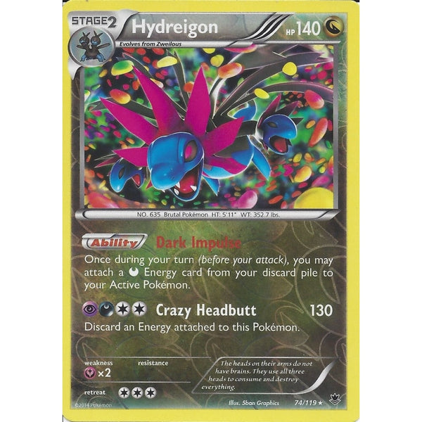 POKEMON XY PHANTOM FORCES - HYDREIGON 74/119 REV HOLO