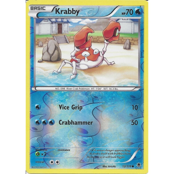 POKEMON XY PHANTOM FORCES - KRABBY 13/119 REV HOLO
