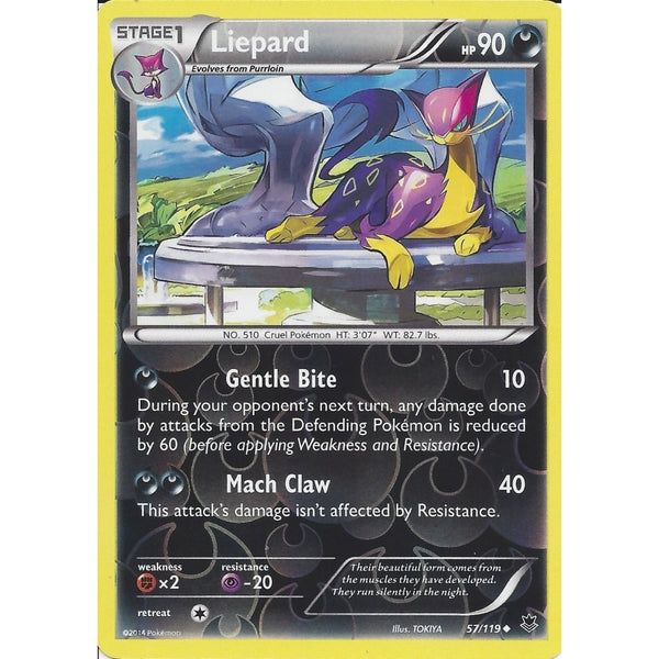 POKEMON XY PHANTOM FORCES - LIEPARD 57/119 REV HOLO