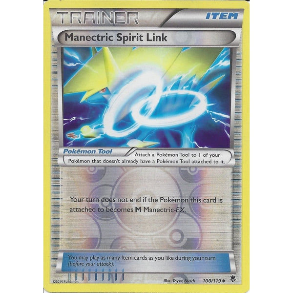 POKEMON XY PHANTOM FORCES - MANECTRIC SPIRIT LINK 100/119 REV HOLO TRAINER CARD