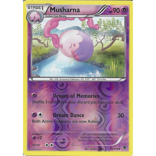 POKEMON XY PHANTOM FORCES - MUSHARNA 40/119 REV HOLO