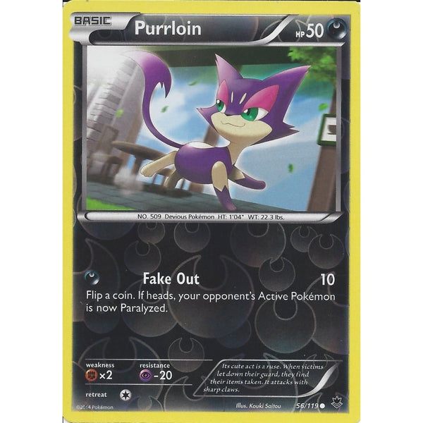 POKEMON XY PHANTOM FORCES - PURRLOIN 56/119 REV HOLO