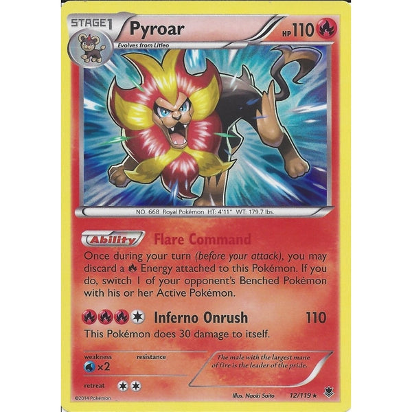 POKEMON XY PHANTOM FORCES - PYROAR 12/119 HOLO