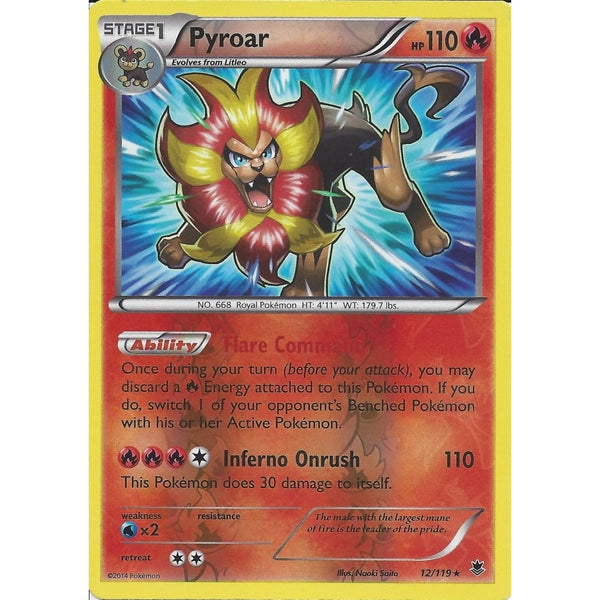 POKEMON XY PHANTOM FORCES - PYROAR 12/119 REV HOLO