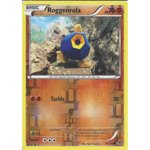 POKEMON XY PHANTOM FORCES - ROGGENROLA 48/119 REV HOLO