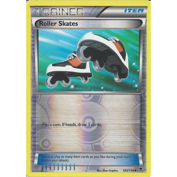 POKEMON XY PHANTOM FORCES - ROLLER SKATES 103/119 REV HOLO TRAINER CARD