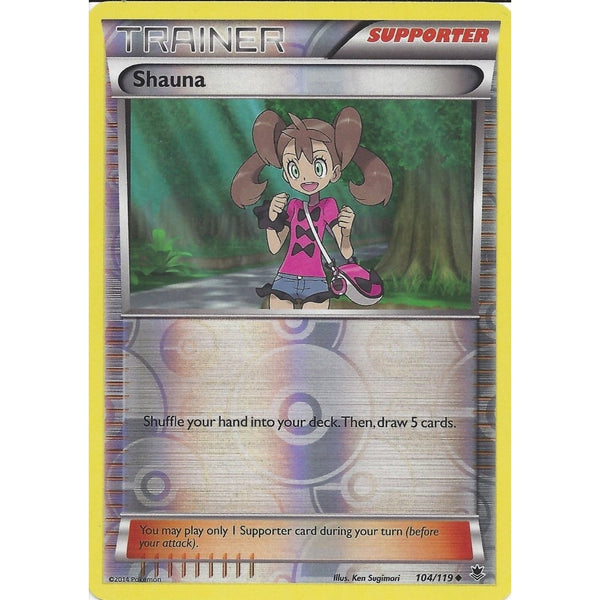 POKEMON XY PHANTOM FORCES - SHAUNA 104/119 REV HOLO TRAINER CARD