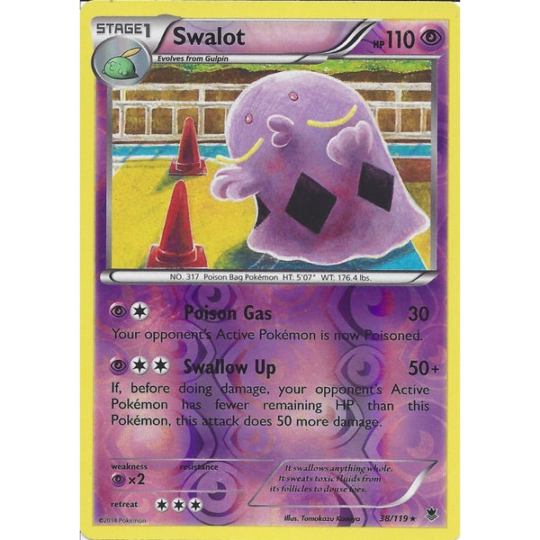 POKEMON XY PHANTOM FORCES - SWALOT 38/119 REV HOLO