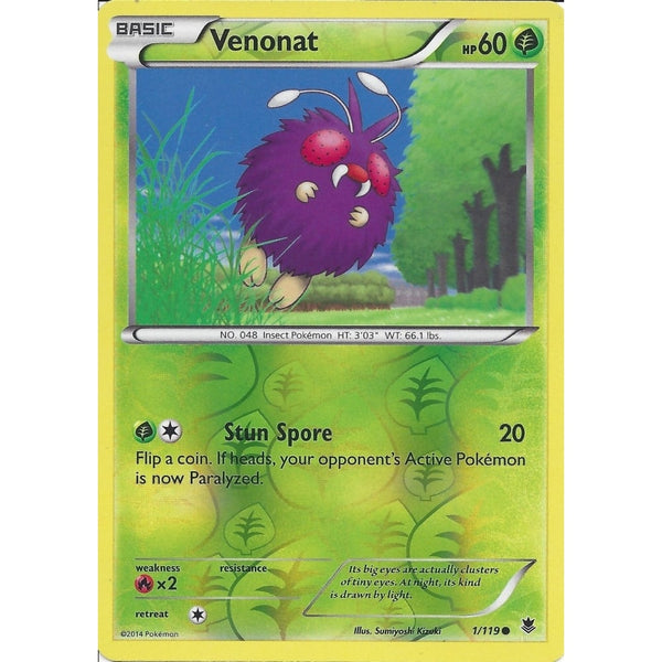 POKEMON XY PHANTOM FORCES - VENONAT 1/119 REV HOLO