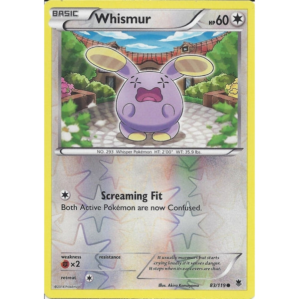 POKEMON XY PHANTOM FORCES - WHISMUR 83/119 REV HOLO