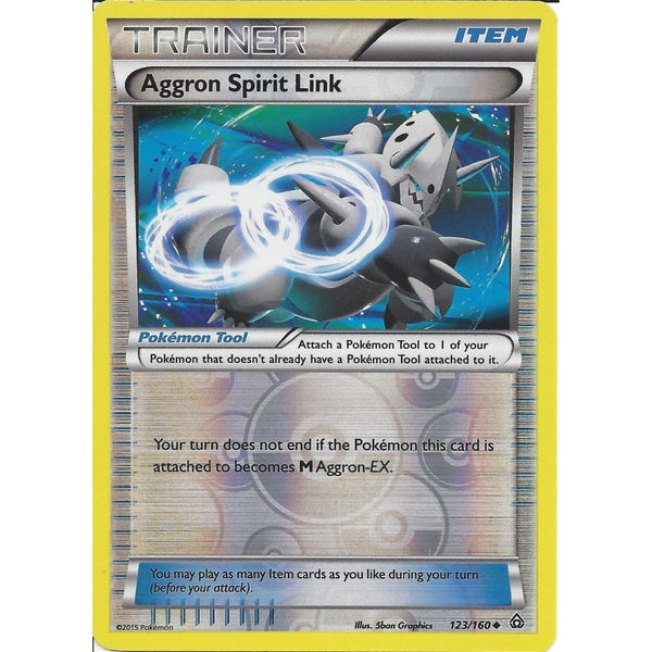 Pokemon XY PRIMAL CLASH - AGGRON SPIRIT LINK 123/160 REV HOLO - TRAINER
