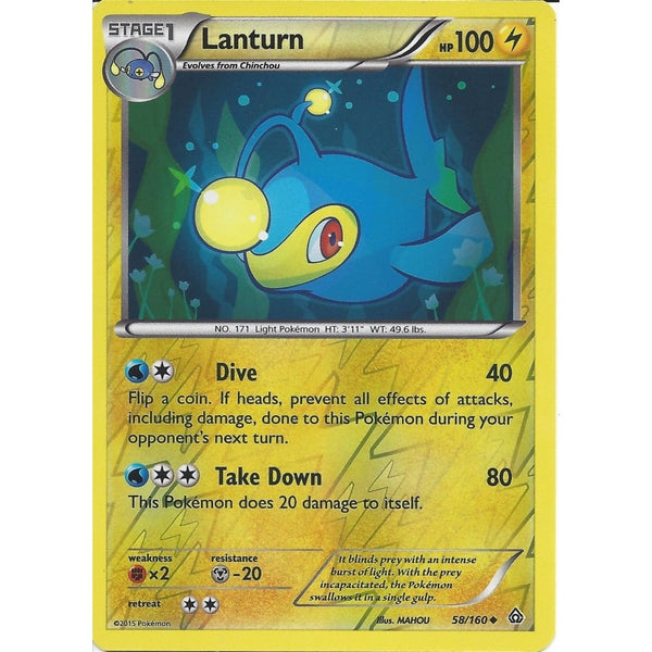 Pokemon XY PRIMAL CLASH - LANTURN 58/160 REV HOLO
