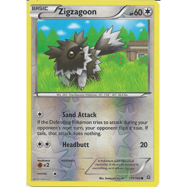 Pokemon XY PRIMAL CLASH - ZIGZAGOON 111/160 REV HOLO