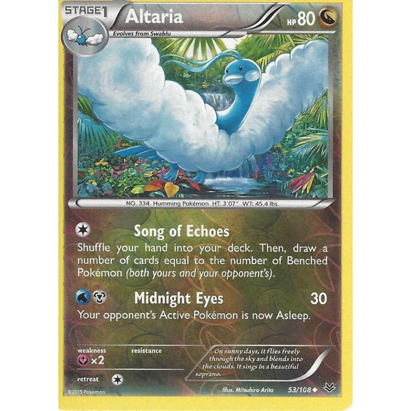 POKEMON XY ROARING SKIES - ALTARIA 53/108 REV HOLO