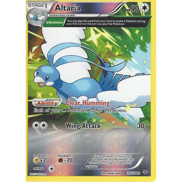 POKEMON XY ROARING SKIES - ALTARIA 74/108 REV HOLO