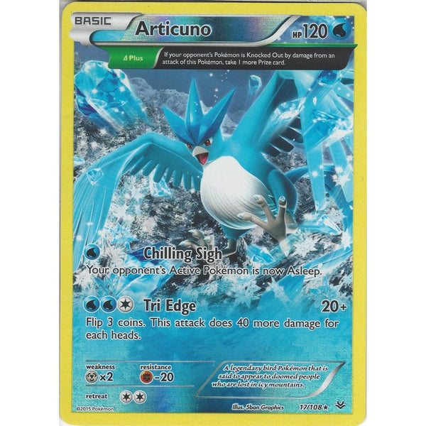 POKEMON XY ROARING SKIES - ARTICUNO 17/108 REV HOLO