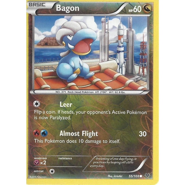 POKEMON XY ROARING SKIES - BAGON 55/108 REV HOLO