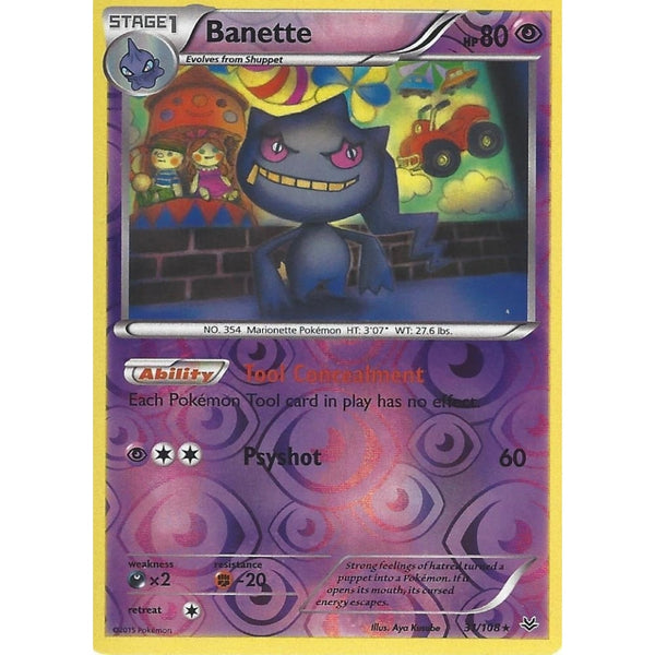 POKEMON XY ROARING SKIES - BANETTE 31/108 REV HOLO