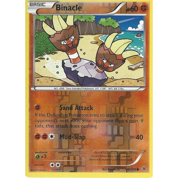 POKEMON XY ROARING SKIES - BINACLE 38/108 REV HOLO