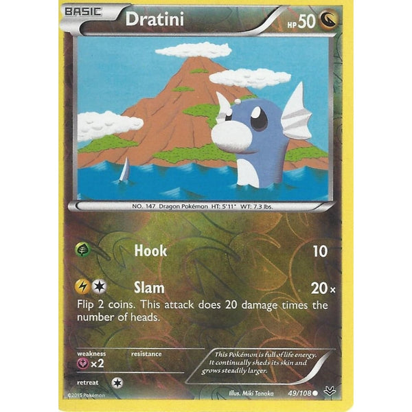 POKEMON XY ROARING SKIES - DRATINI 49/108 REV HOLO
