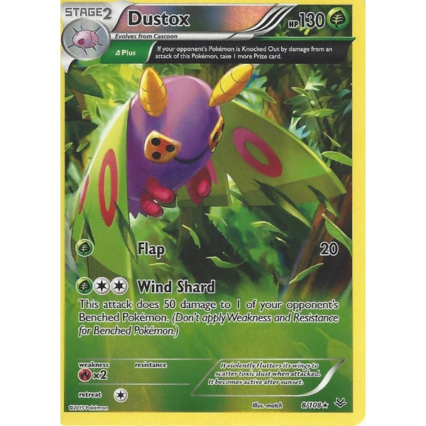 POKEMON XY ROARING SKIES - DUSTOX 8/108 REV HOLO