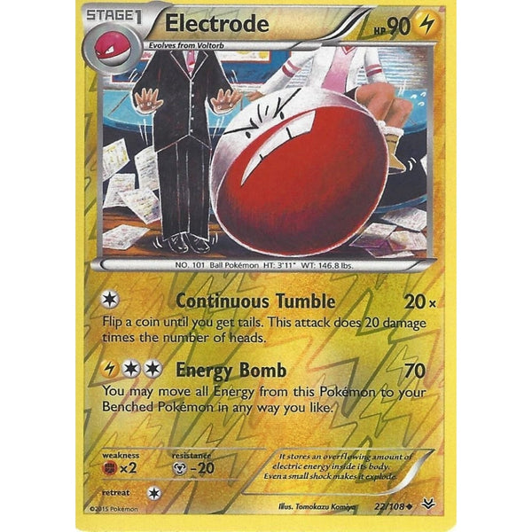 POKEMON XY ROARING SKIES - ELECTRODE 22/108 REV HOLO