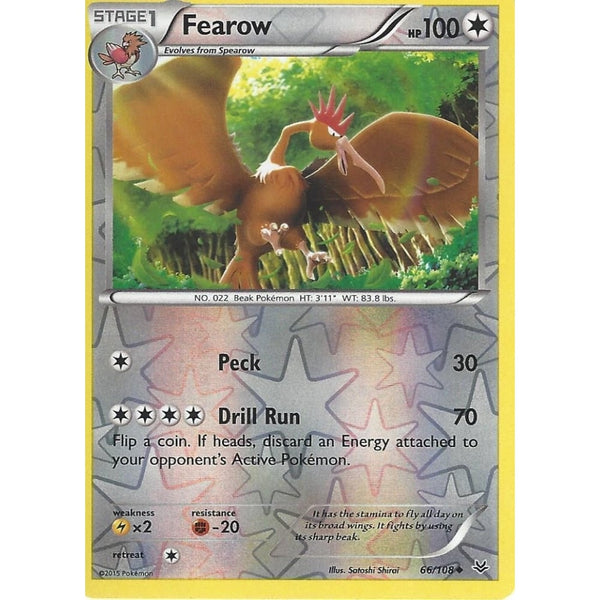 POKEMON XY ROARING SKIES - FEAROW 66/108 REV HOLO