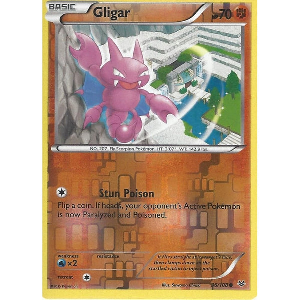 POKEMON XY ROARING SKIES - GLIGAR 36/108 REV HOLO