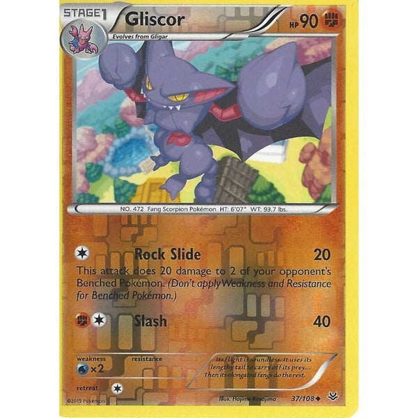 POKEMON XY ROARING SKIES - GLISCOR 37/108 REV HOLO
