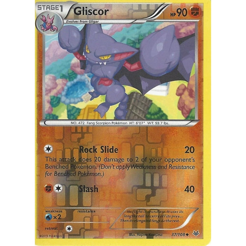 POKEMON XY ROARING SKIES - GLISCOR 37/108 REV HOLO