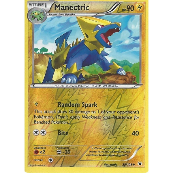 POKEMON XY ROARING SKIES - MANECTRIC 25/108 REV HOLO