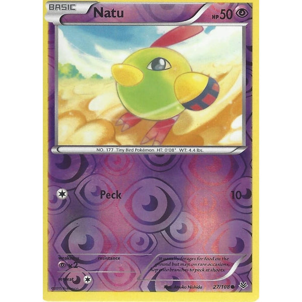 POKEMON XY ROARING SKIES - NATU 27/108 REV HOLO