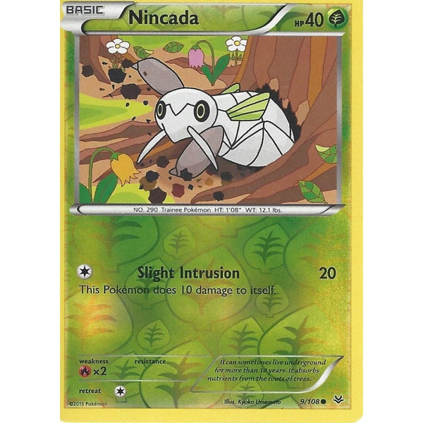 POKEMON XY ROARING SKIES - NINCADA 9/108 REV HOLO