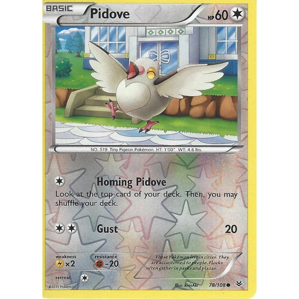POKEMON XY ROARING SKIES - PIDOVE 78/108 REV HOLO