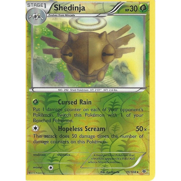 POKEMON XY ROARING SKIES - SHEDINJA 11/108 REV HOLO