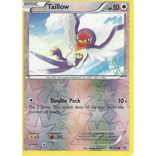 POKEMON XY ROARING SKIES - TAILLOW 70/108 REV HOLO