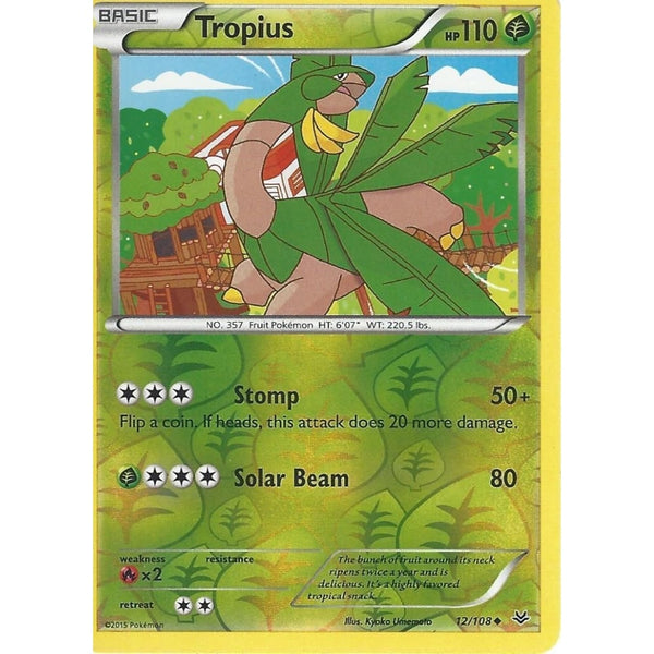 POKEMON XY ROARING SKIES - TROPIUS 12/108 REV HOLO