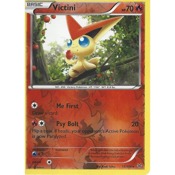 POKEMON XY ROARING SKIES - VICTINI 13/108 REV HOLO