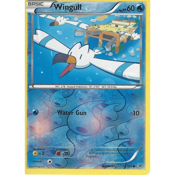 POKEMON XY ROARING SKIES - WINGULL 18/108 REV HOLO