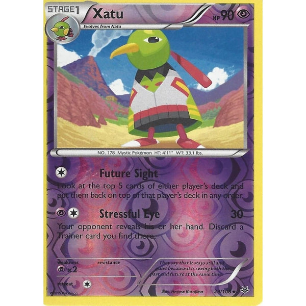POKEMON XY ROARING SKIES - XATU 29/108 REV HOLO