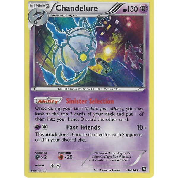 POKEMON XY STEAM SIEGE CARD - CHANDELURE - 50/114 RARE HOLO